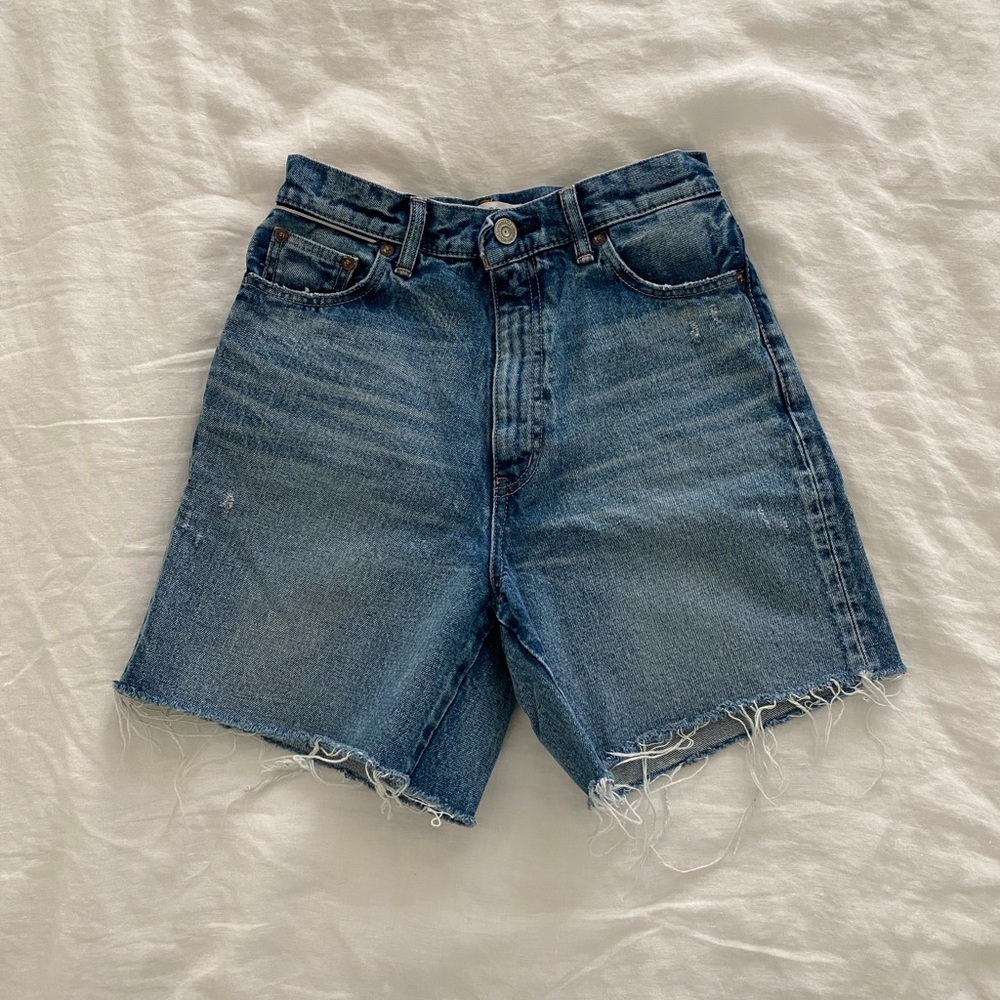 Moussy Vintage Burlingame High-Rise Distressed Jean Shorts